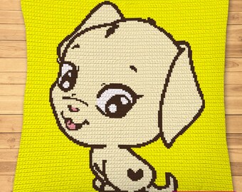Crochet Dog Pattern, Cute Crochet Patterns Pillow, Animal Blanket Pattern, Crochet Graphgan, Tapestry Crochet Pattern, Baby Blanket Pattern