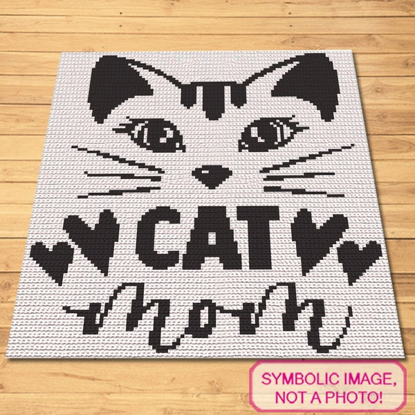 Crochet Cat Pattern, Crochet Cat Pillow, Cat Afghan, Crochet Kitty, Crochet Cat Blanket, Crochet Animal Blanket, Crochet Graphgan Pattern
