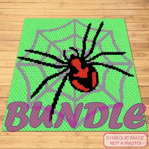 Crochet Spider Pattern, C2C Crochet Pattern, Halloween Crochet Blanket, Crochet Pillow Pattern, Halloween Crochet Spider, Creepy Crochet