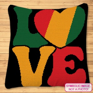 African Crochet Pillow Pattern, Crochet Blanket Pattern with Written Instructions, Crochet Rasta, Crochet Love, BLM Crochet, SC Graphghan