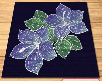 Crochet Flower Pattern, Spring Crochet Pattern, Tapestry Crochet Blanket Pattern, Crochet Graphghan Pattern, Crochet Afghan Pattern