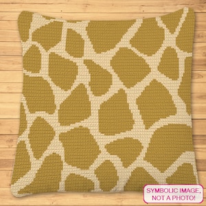 Crochet Giraffe Print Pattern, Giraffe Pillow Pattern, Cute Crochet Animal Pattern, Safari Crochet Graphgan Pattern, SC Crochet Pattern