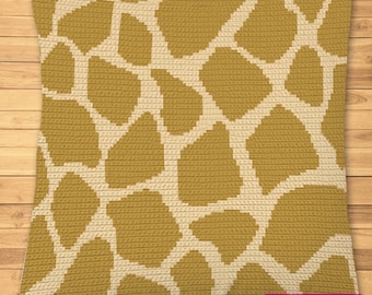 Crochet Giraffe Print Pattern, Giraffe Pillow Pattern, Cute Crochet Animal Pattern, Safari Crochet Graphgan Pattern, SC Crochet Pattern