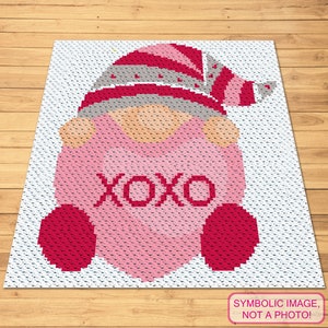 Crochet Gnome Pattern, C2C Crochet Pattern, Crochet Valentines Day Pattern with Written Instructions, Crochet Heart Pattern