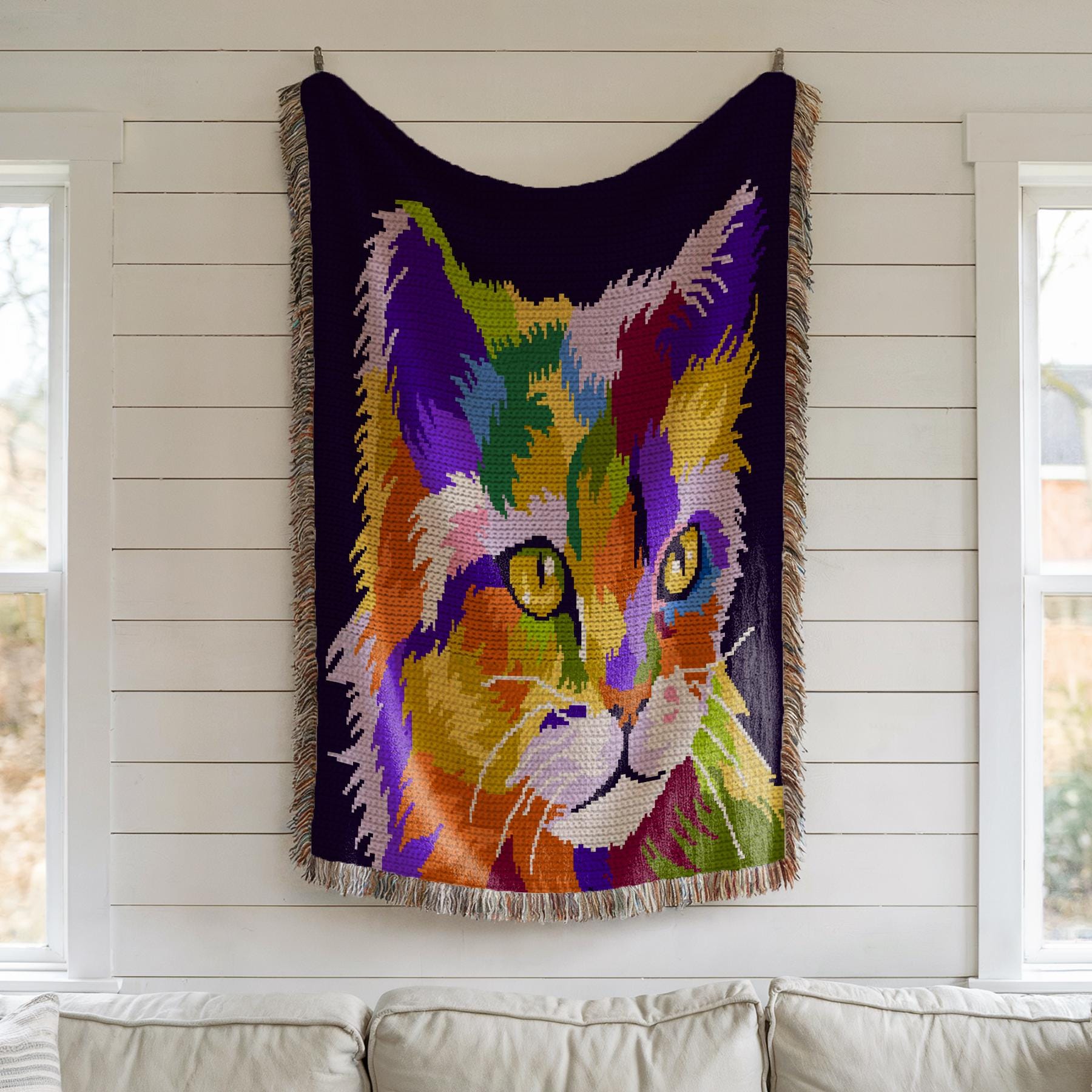 36 Cat Blanket Crochet Patterns: Cozy, Graphic, and Granny-Square Designs 35 Crochet Cat Pattern Colorful Crochet Blanket