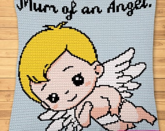 Angel Baby Crochet Blanket - Tapestry Crochet Blanket Pattern, Crochet Pillow Pattern - Crochet Angel Pattern with Written Instructions