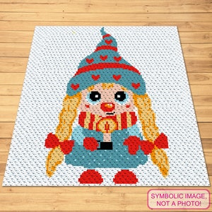 C2C Crochet Gnome Pattern, Christmas Crochet Afghan Pattern, Winter Crochet Blanket, C2C Crochet Graphgan Pattern with Written Instructions