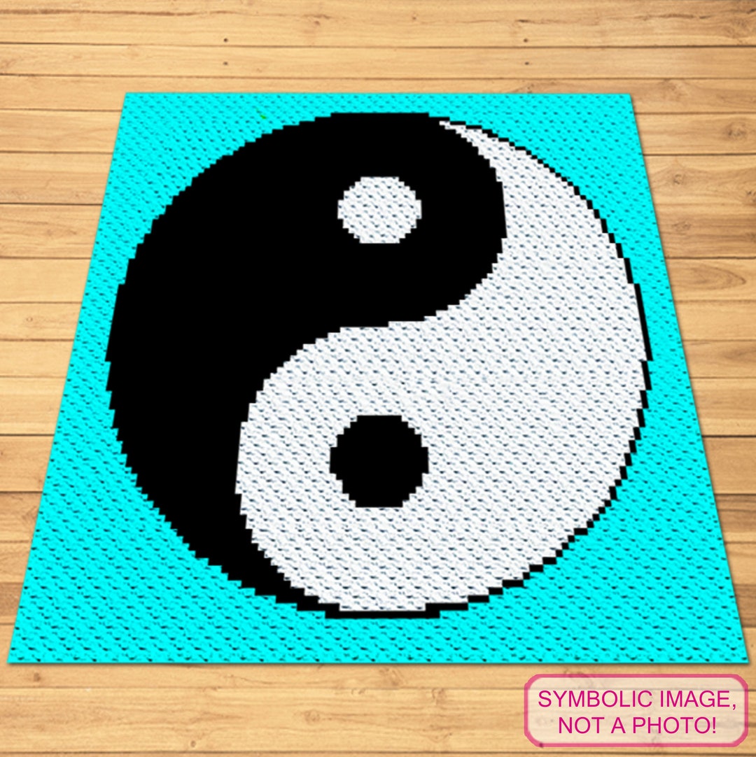 Yin Yang Crochet Pattern Crochet Pillow Pattern C2C Afghan Crochet