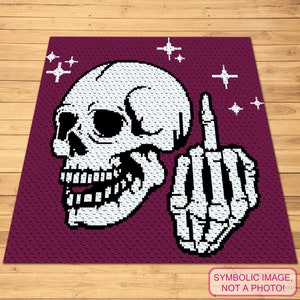 Modèle de doigt au crochet, motif de couverture tête de mort au crochet C2C, motif d'un coin à l'autre, motif grossier au crochet, motif squelette, C2C Graphgan