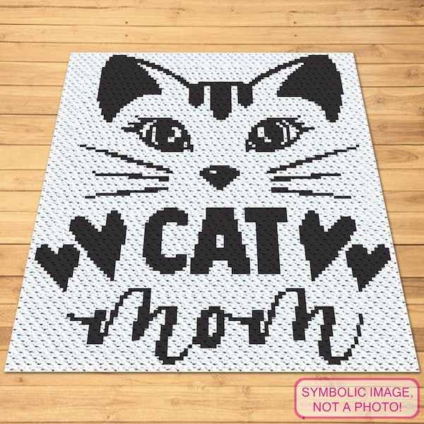 Crochet Cat Pattern - C2C Cat  - This is a Cat Afghan with Written Instructions, Crochet Graphgan Pattern