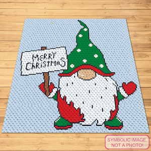 Crochet Gnome Pattern - C2C Crochet Pattern with Written Instructions, Corner to Corner Blanket Pattern, C2C Afghan Pattern, Crochet Graph