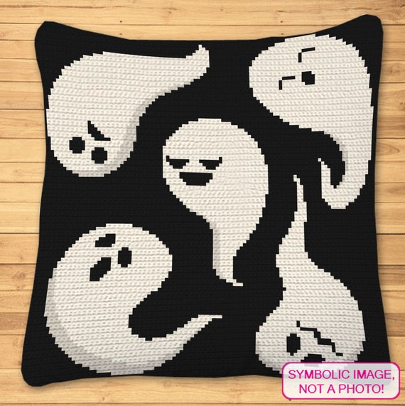 Crochet Ghost Halloween C2C Crochet Blanket Pattern Halloween Pillow Pattern Crochet Bundle Etsy Canada