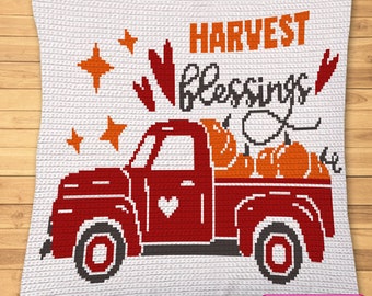 Thanksgiving Crochet Pattern, Crochet Pillow Pattern, Crochet Pumpkin Pattern, Fall Crochet Pattern Home Decor, Crochet Graphgan Pattern