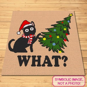 Weihnachten Häkelanleitung - Katze Häkelanleitung mit Anleitung - Lustige Häkelanleitungen, Graphghan Häkelanleitung, Graphghan Häkelanleitung