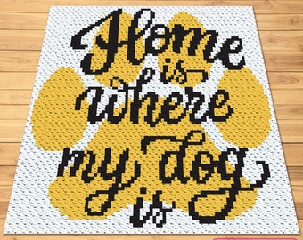 C2C Dog Graphgan Pattern, Crochet Dog Blanket Pattern, C2C Afghan Pattern, Crochet Animal Blanket, Corner to Corner Blanket Pattern