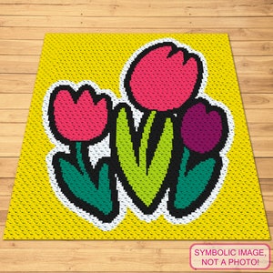 C2C Crochet Pattern, Crochet Flower Blanket Pattern, Floral Crochet Blanket, Spring Crochet Pattern, Corner to Corner Blanket Pattern, Graph