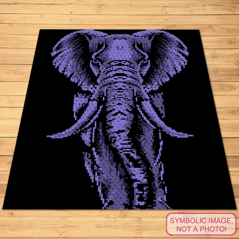 Crochet Elephant Pattern - C2C Elephant Blanket Pattern With Written ...