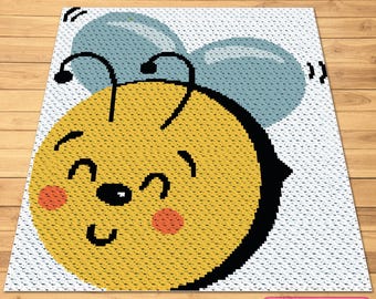 BumbleBee Crochet Pattern, C2C Crochet Pattern, Corner to Corner Blanket Pattern, Crochet Bee Pattern, Spring Crochet Afghan Patterns