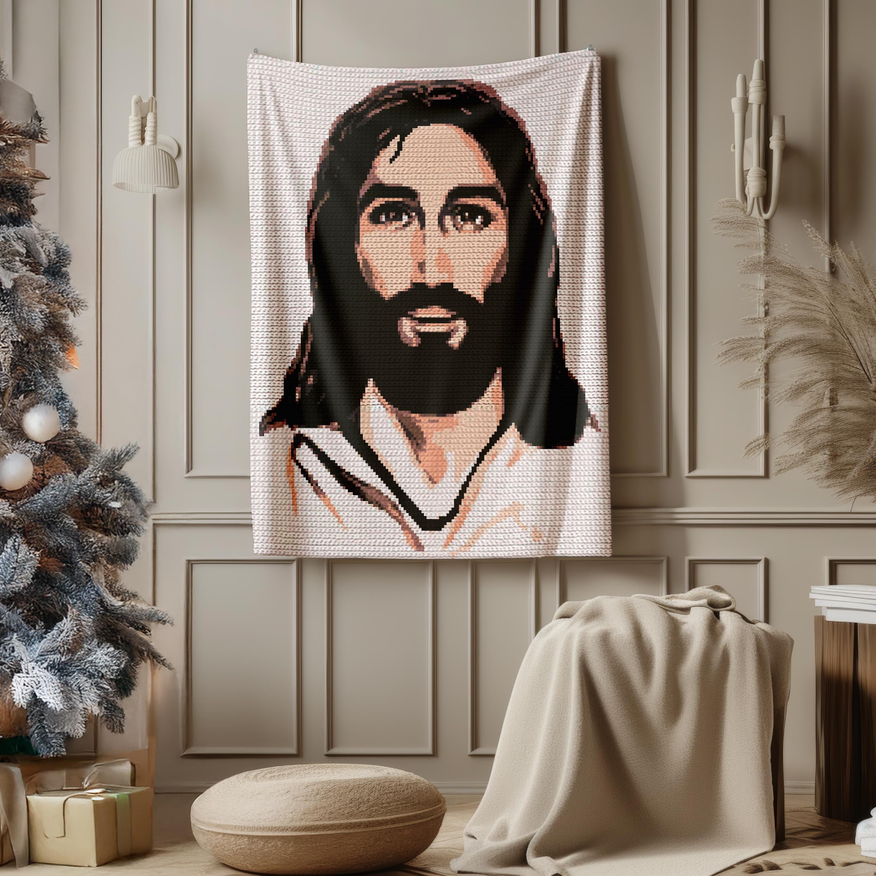 36 Crochet Pixel Charts with Tapestries, Blankets, Pillows, and Graphs 12 Crochet Jesus Pattern Single Crochet Graphgan