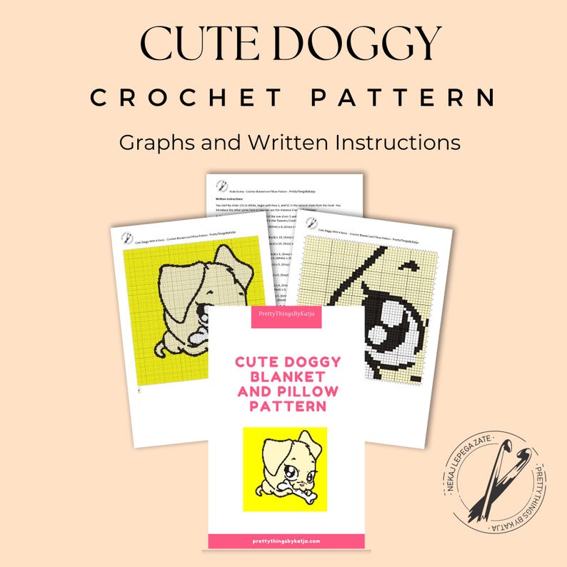Dog Graphgan Patterns Crochet Puppy Dog Pattern, Cute Crochet Pillow Pattern, Animal Blanket ...