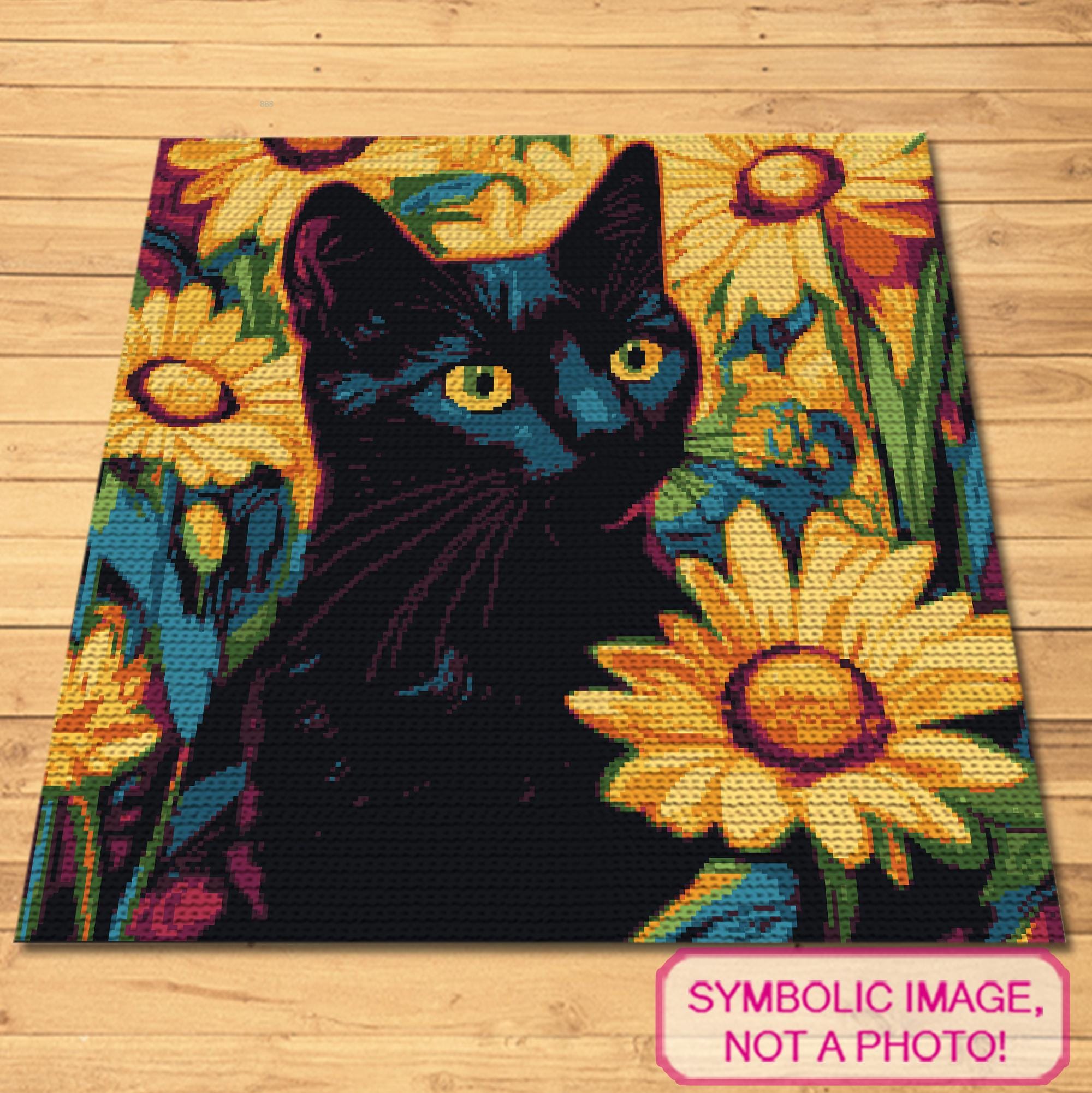 36 Cat Blanket Crochet Patterns: Cozy, Graphic, and Granny-Square Designs 32 Crochet Black Cat