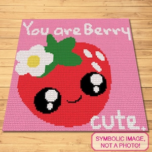 Berry Cute Crochet Blanket -  Tapestry Crochet Blanket Pattern, Crochet Pillow Pattern, Crochet Berry, Crochet Fruit Pattern
