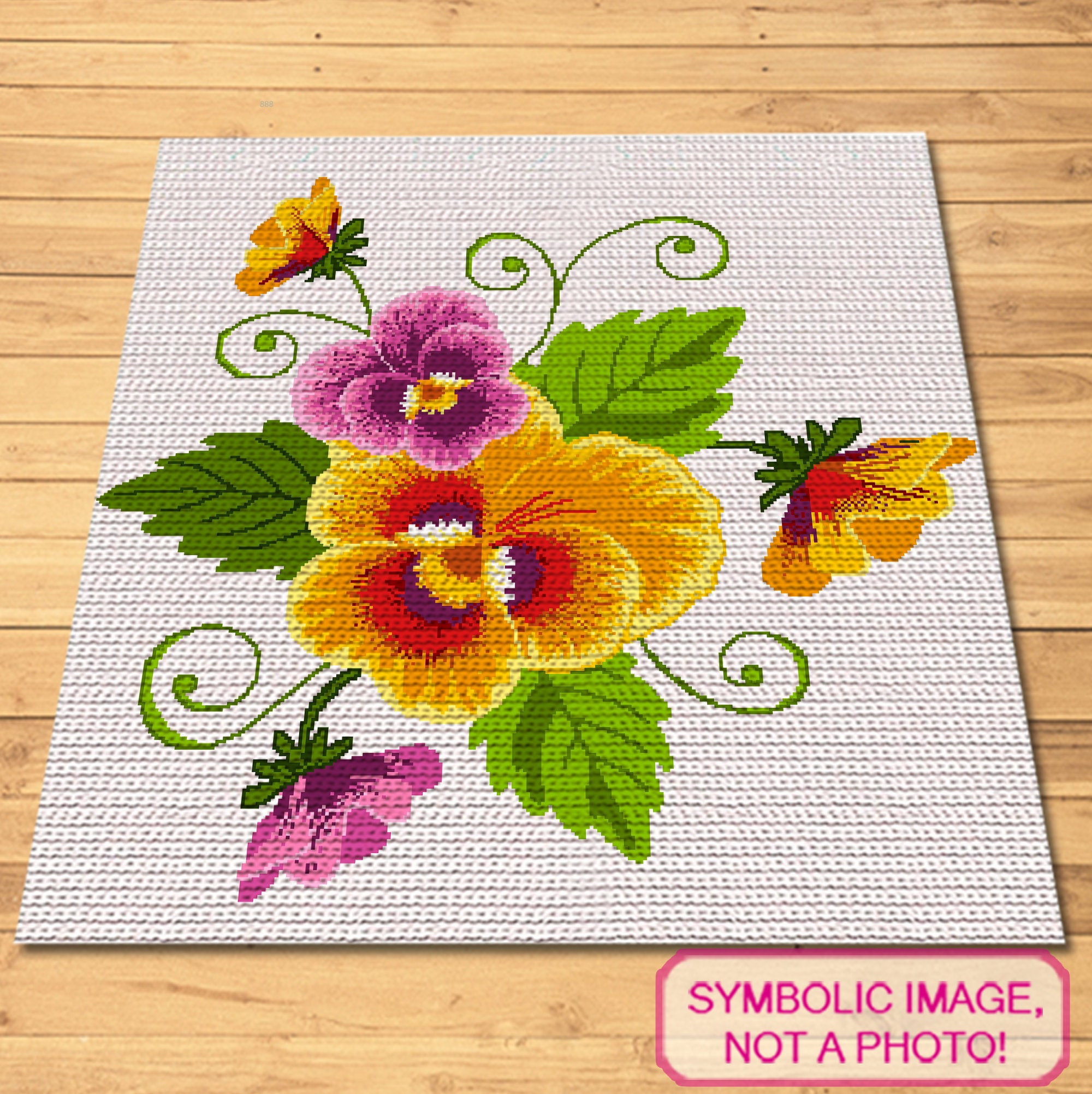 38 Pansy Crochet Patterns for Flowers, Decor, and Wearable Details 7 Crochet Flower Pattern Crochet Pansies
