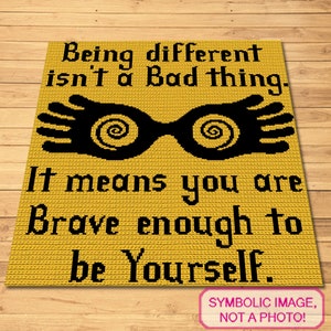 Crochet Luna Lovegood Quote Pattern - SC Pattern with Written Instructions, Crochet Movie Pattern, Crochet Witch Pattern, Crochet Graph