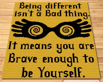Crochet Luna Lovegood Quote Pattern - SC Pattern with Written Instructions, Crochet Movie Pattern, Crochet Witch Pattern, Crochet Graph