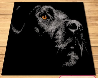 Motif chien au crochet, Couverture pour chien au crochet, Modèle de tapisserie au crochet, Motif Graphgan au crochet, Modèle de couverture animal au crochet