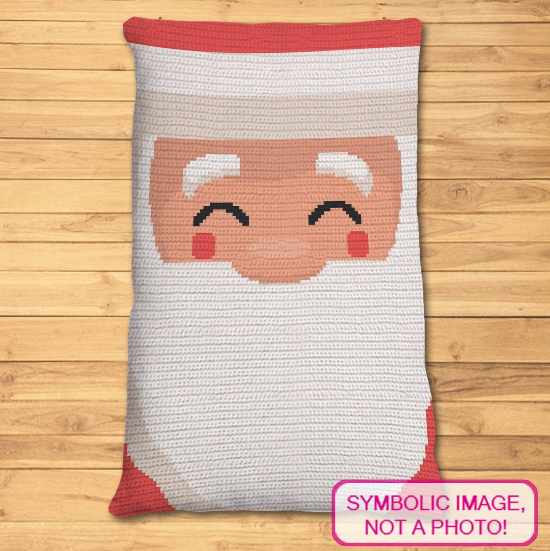 Christmas Crochet Santa Pattern, Tapestry Crochet Blanket Pattern, Xmas ...