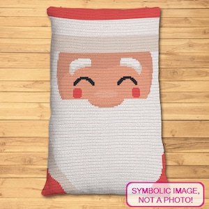 Christmas Crochet Santa Pattern, Tapestry Crochet Blanket Pattern, Xmas Crochet Pillow Pattern, Crochet Santa Claus, Graphghan Pattern