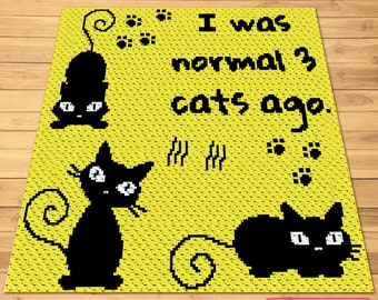 C2C kat, C2C gehaakt dekenpatroon met schriftelijke instructies, gehaakt kattenpatroon, grappig haakpatroon, hoek tot hoek dekenpatroon