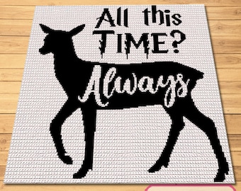 Crochet Deer Silhouette Pattern - SC Pattern with Written Instructions, Crochet Quote Pattern, Crochet Wizard Pattern