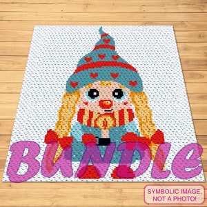 Crochet Gnome Pattern BUNDLE, Christmas Crochet Blanket Pattern, Crochet Gnome Pillow Pattern, Winter Crochet Blanket, C2C Graphgan Pattern
