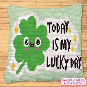 Crochet Clover Pattern - Crochet Blanket Pattern and Tapestry Crochet Pillow Pattern. St. Patricks Day Pattern, Crochet Flower Pillow