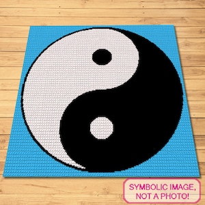 Crochet Yin Yang - Crochet Yoga - Tapestry Crochet Blanket Pattern with Written Instructions