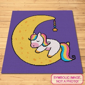 Patrón de unicornio a crochet - Patrón de manta de bebé a crochet sencillo con instrucciones escritas