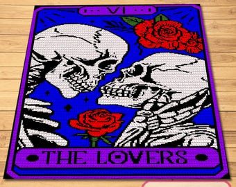 Gehaakt tarotkaartpatroon, gehaakt skeletpatroon, gehaakt patroon van gehaakte deken, gehaakt liefdespatroon, gehaakt gothic-patroon, grafiet