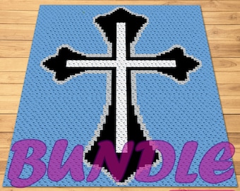 Crochet Cross Pattern, Crochet BUNDLE: Crochet Pillow Pattern, C2C Graphgan Pattern, Crochet Celtic Pattern with Written Instructions