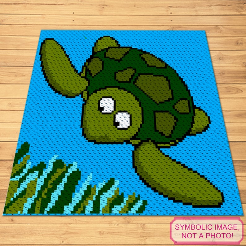 Crochet Turtle Pattern, C2C Crochet Blanket Pattern With Written ...