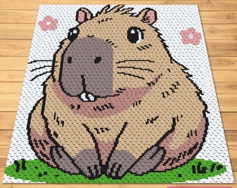 Crochet Capybara Pattern, C2C Blanket Pattern, Corner to Corner Crochet Pattern, Cute Crochet, Crochet Animal Pattern, Crochet Design