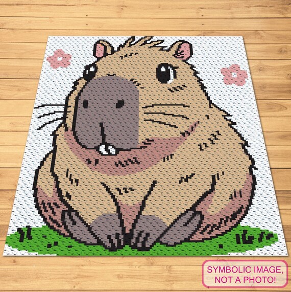 Crochet Capybara Pattern, C2C Blanket Pattern, Corner to Corner Crochet Pattern, Cute Crochet, Crochet Animal Pattern, Crochet Design