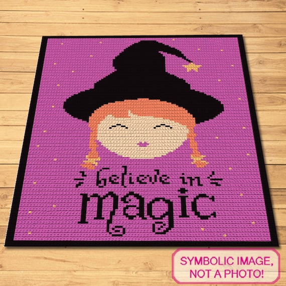 Crochet Witch Pattern, Halloween Crochet Blanket, Halloween Pillow Pattern, DIY Halloween Decor, Crochet Graphgan Pattern