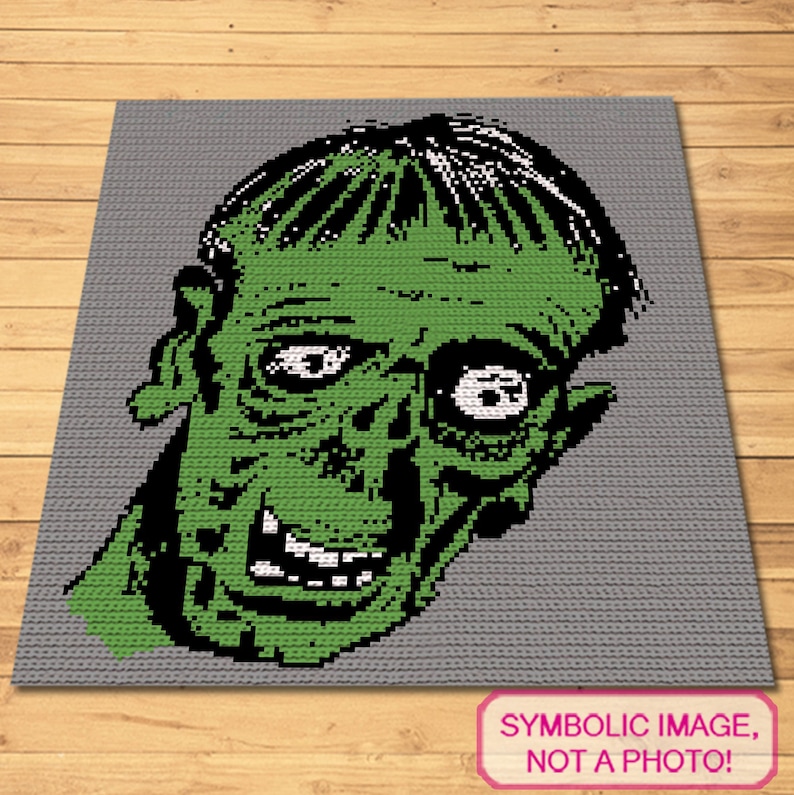 Crochet Zombie Halloween Pillow Pattern Halloween Crochet Blanket Crochet Graphgan Pattern