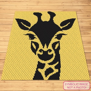 Giraffa all'uncinetto - Coperta all'uncinetto C2C - Modello di animale all'uncinetto con istruzioni scritte, modello di uncinetto safari, coperta da angolo ad angolo