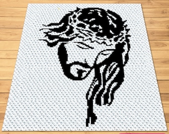 Crochet Jesus Pattern, C2C Afghan Pattern, Easter Crochet Pattern, Corner to Corner Crochet Pattern, Christian Crochet Blanket Pattern