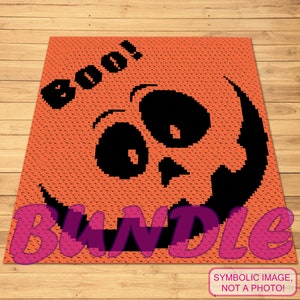 Halloween Crochet Pumpkin Pattern, C2C Crochet Blanket Pattern, Crochet Pillow Pattern, Crochet Graphgan Pattern