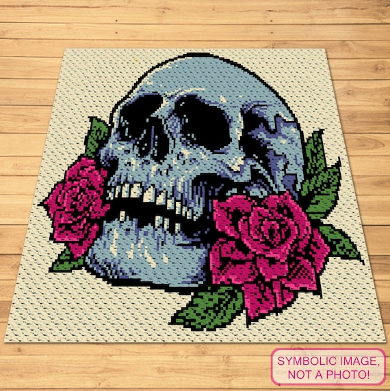 C2C Crochet Skull Pattern C2C Halloween Crochet Blanket Etsy