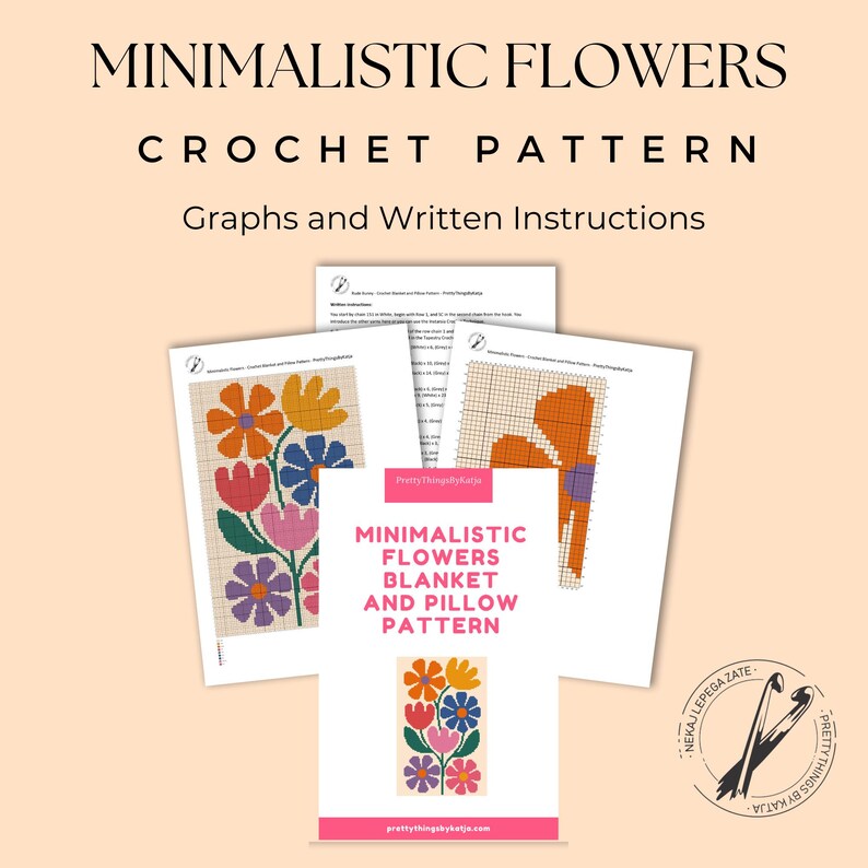 Minimalistic Flowers Crochet Pattern, Single Crochet Graphgan Pattern ...